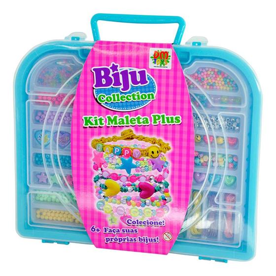 Imagem de Kit Miçanga Infantil Colorida Maleta Plus Biju - Dm Toys