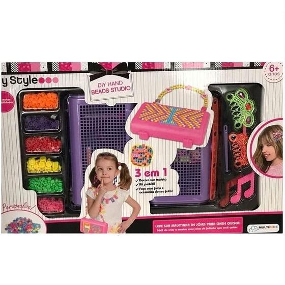 Imagem de Kit Miçangas com Maleta MY STYLE DIY HAND BAG Beads Multikids BR1273 Roxo