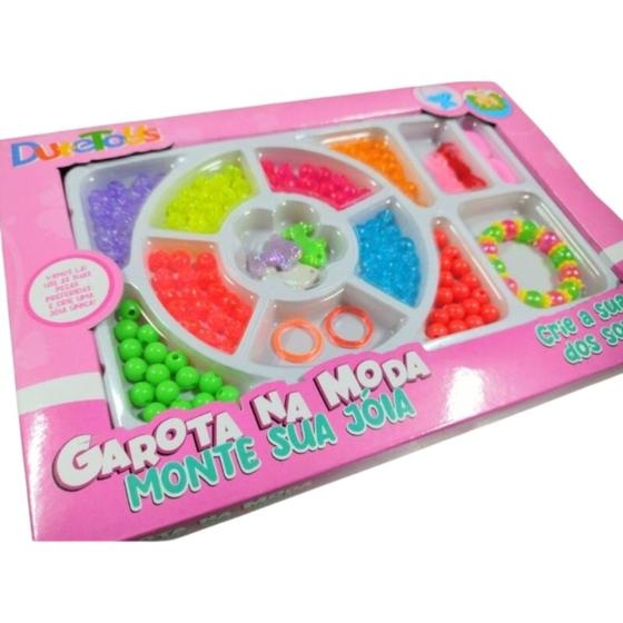 Imagem de kit miçangas infantil para montar pulseira e colares