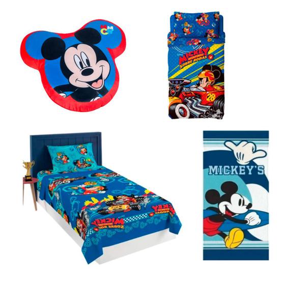 Imagem de Kit Mickey Jogo De Cama, Almofada E Toalha Infantil