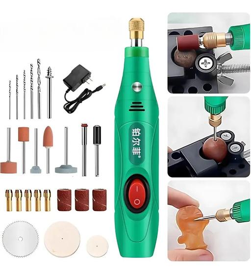 Kit Micro Retifica 24 Peças Elétrica Variável Rotativas