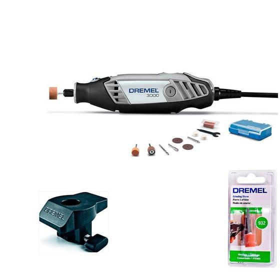 Imagem de Kit Micro Retifica Dremel 3000 220V + Suporte Afiador 576 +