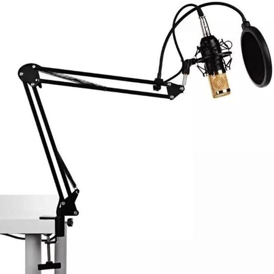 Imagem de Kit microfone com braço de suspensão ajustável p/ microfone