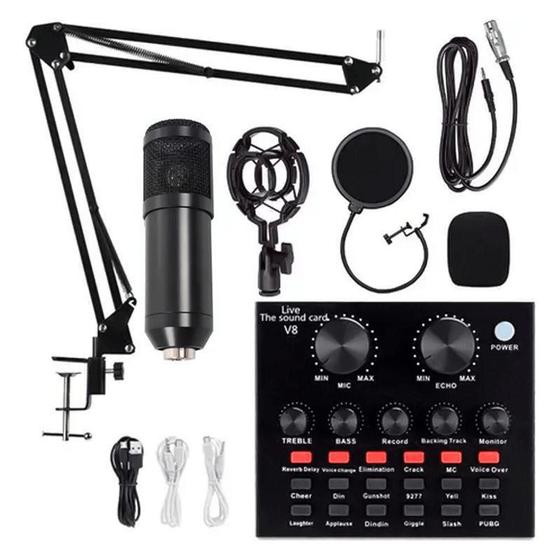 Imagem de Kit Microfone Condensador com Braço Articulado + Mesa V8 - Tomate