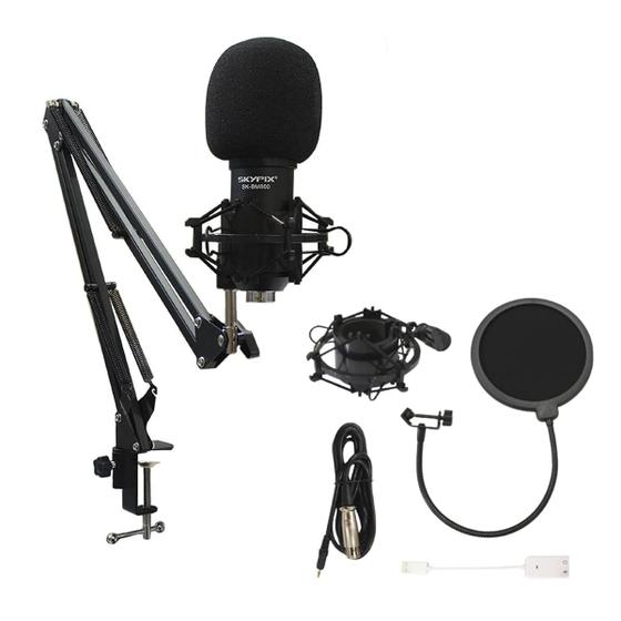 Imagem de Kit Microfone PodCast Live Estúdio PopFilter SK-Bm800 SkyPix