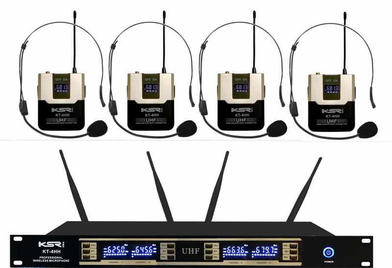 Imagem de KIT Microfone Sem Fio Quadruplo Ksr Pro Kt4 Head Multi Canais