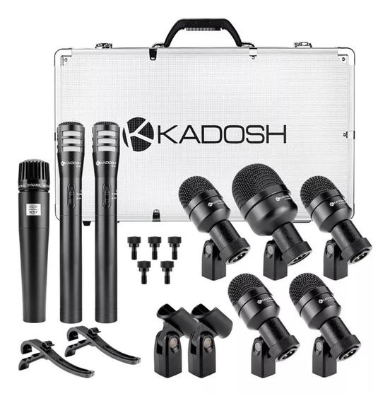 Imagem de Kit Microfones Kadosh K-8 Slim 8 Peças P/ Bateria c/ Maleta