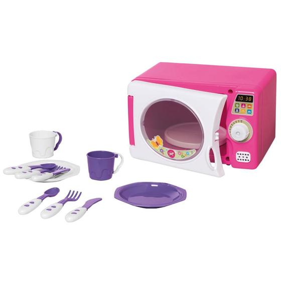 Imagem de Kit Microondas Infantil Tateti 346 Com Acessórios 11 Peças Rosa