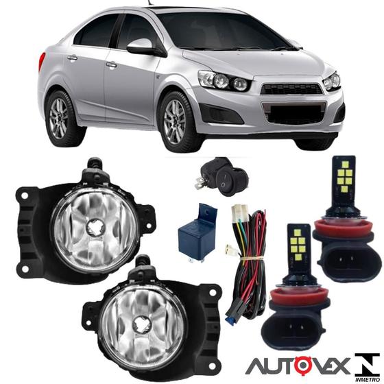 Imagem de Kit milha chevrolet sonic 2013 14 15 2016 super branca led