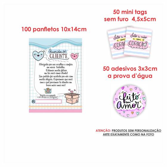 Imagem de Kit  mimo cliente Panfleto  + tag + Adesivo mod 31