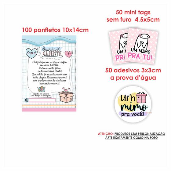 Imagem de Kit  mimo cliente Panfleto  + tag + Adesivo mod 4