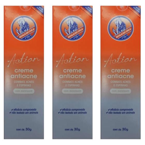 Imagem de Kit Minancora Action Creme Antiacne Com 3 Unidades De 30g Cada