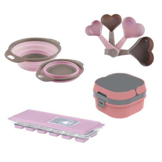 Imagem de Kit Minha Cozinha Rosa Plasvale - Utensilios Rosinha