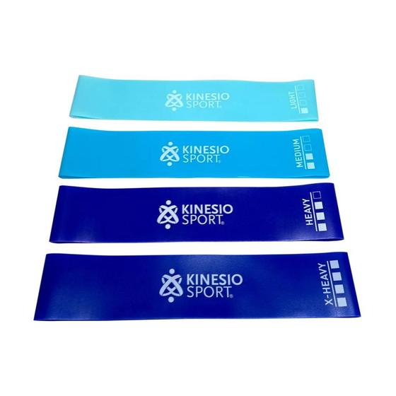 Imagem de Kit Mini Bands 4 Faixas Elasticas KinesioSport 25cm x 5cm