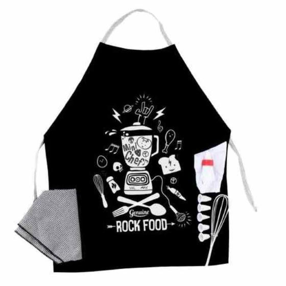 Imagem de Kit Mini Chef - Rock Food - Preto - Teliê Brinquedos