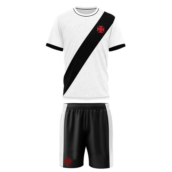 Imagem de Kit Mini Craque Toy Camiseta e Bermuda Braziline Vasco  - Preto/branco