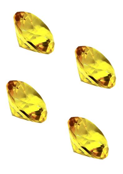 Imagem de Kit Mini Diamante Peso De Papel Amarelo Com 4 Unidades