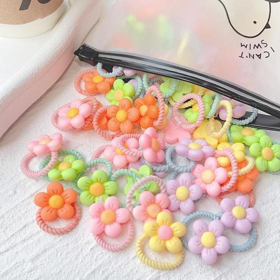 Imagem de Kit Mini Elásticos De Cabelo Infantil 2Cm Com 10 Unidades