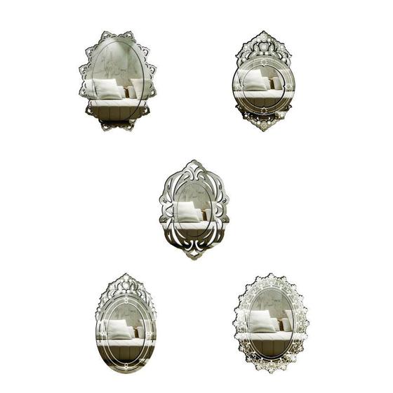 Imagem de Kit Mini Espelhos Decorativos venezianos Ddek Fireze 5 peças