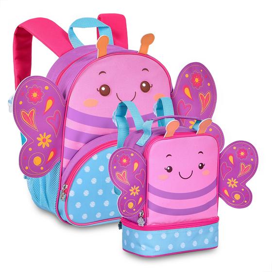 Kit Mini Mochila Escolar E Lancheira Térmica Borboleta Pets Menor preço em Kit Mini Mochila Escolar E Lancheira Térmica Borboleta Pets