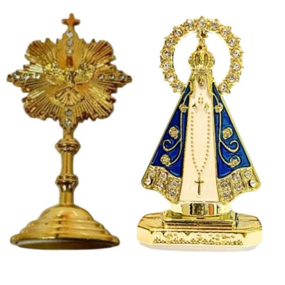 Kit Mini Nossa Senhora Aparecida + Resplendor Espírito Santo - JW SHOP Imagem de Kit Mini Nossa Senhora Aparecida + Resplendor Espírito Santo