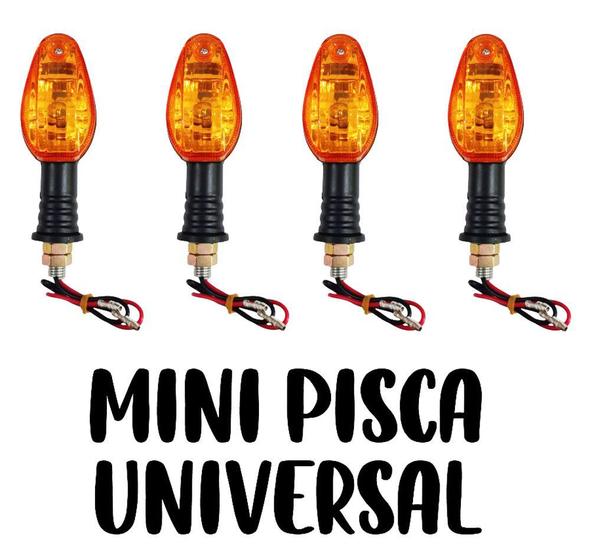 Imagem de Kit Mini Pisca Flexível Universal Com Lâmpada 04 Unidades