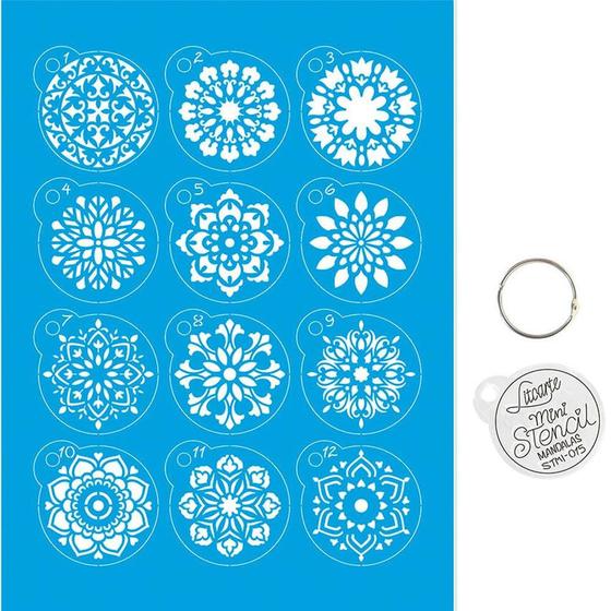 Imagem de Kit Mini Stencil Chaveiro Mandalas - STMI-015