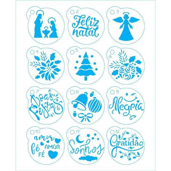 Imagem de Kit Mini Stencil Natal Chaveiro Mini Natal - Elementos de Natal - STMIN - 004