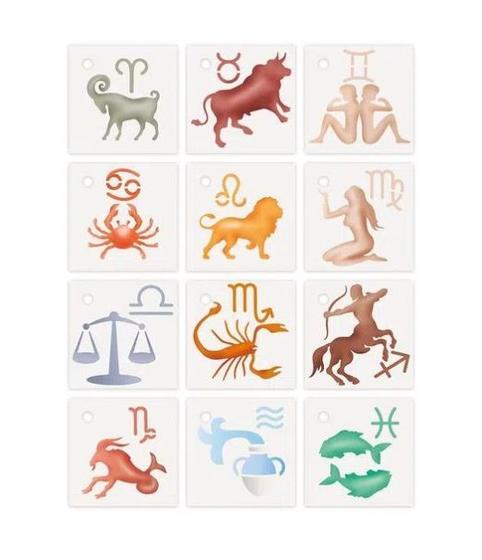 Imagem de Kit Mini Stencil Signos com 12 Peças 4,5cm Stmi-023 Litoarte