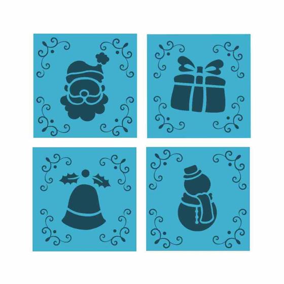 Imagem de Kit Mini Stencils Natal 1 C/4 Bluestar