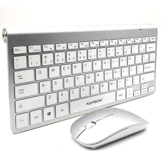 Imagem de Kit Mini Teclado Mouse Sem Fio Escritório Wireless Notebook