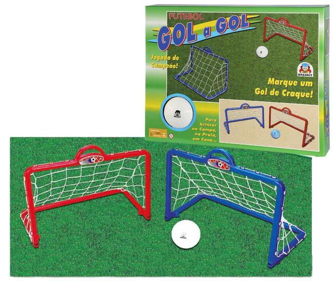 Imagem de Kit Mini Traves Gol Dobrável Com Bola De Futebol Infantil