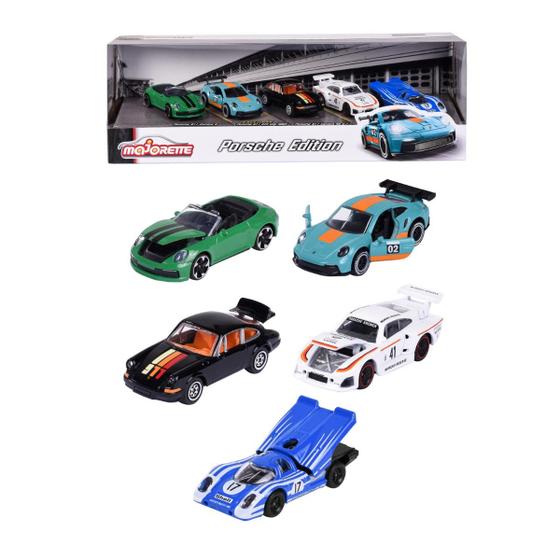 Imagem de Kit miniaturas majorette 5 carros porsche edition 1:64