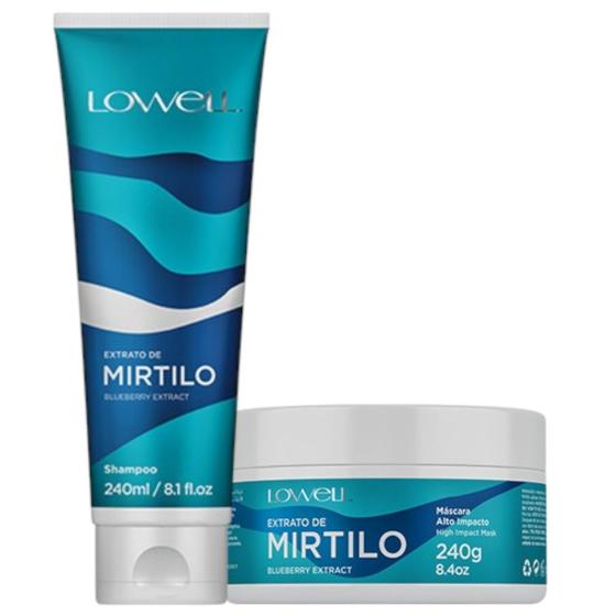 Imagem de Kit Mirtilo 1 Shampoo 240ml 1 Máscara 240g Lowell