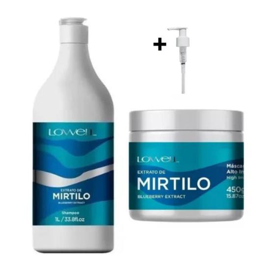 Imagem de Kit Mirtilo Shampoo1L E Mascara 450 Lowell