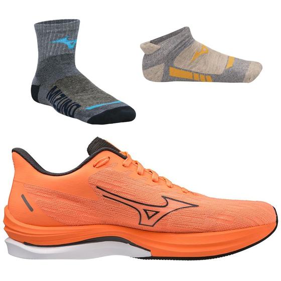 Kit Mizuno masculino 1 Tênis Wave Rebellion Sonic + 1 meia cano médio + 1 meia cano curto Menor preço em Kit Mizuno masculino 1 Tênis Wave Rebellion Sonic + 1 meia cano médio + 1 meia cano curto