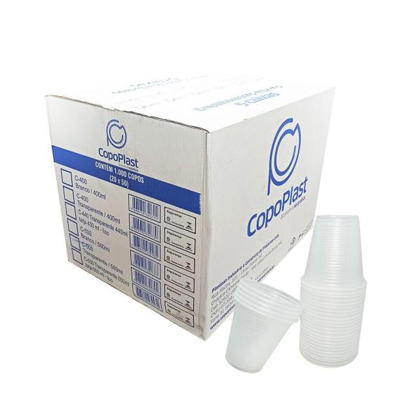 Imagem de Kit Ml Copo 400Ml Branco Ps Descartável 10 Pct C/50