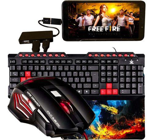 Imagem de Kit Mobilador Teclado Multimídia Mouse Led 7 Cores 3200Dpi + Pad Speed