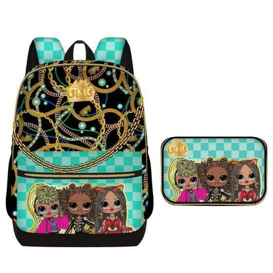 Imagem de Kit Mochila 16 + Estojo Especial Lol Mga Fashion Gold Xeryus