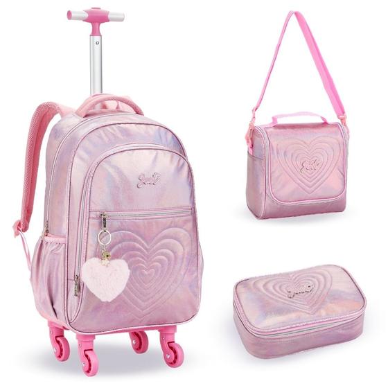 Imagem de Kit Mochila 360, Lancheira e Estojo Escolar Metalizado