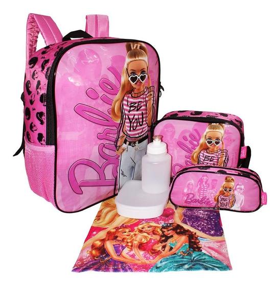 Imagem de Kit Mochila Barbie Filme Meninas Infantil Rodinhas Escolar