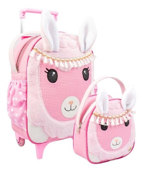 Imagem de Kit Mochila Bolsa De Carrinho Infantil Bichinho G + Lancheira de Bebê Escolar - Beca Baby