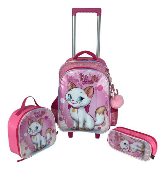 Imagem de Kit Mochila Carrinho Infantil Escolar