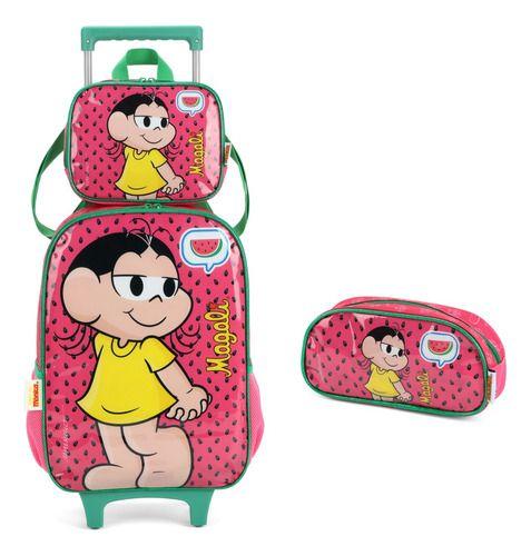 Imagem de Kit Mochila Com Carrinho Lancheira E Estojo Magali