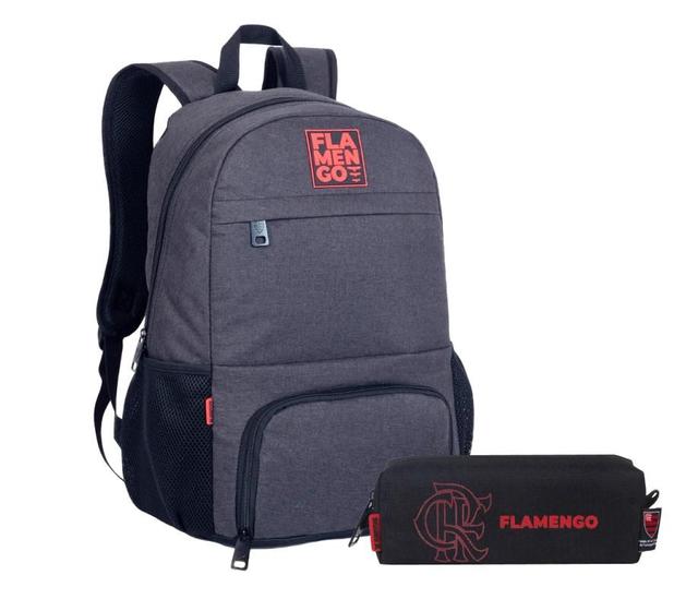 Imagem de Kit Mochila Com Compartimento Térmico Flamengo Costas Escolar com Estojo Lançamento 2025