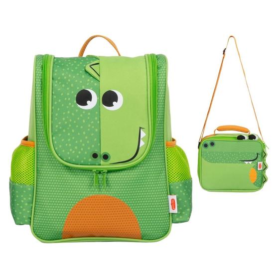 Imagem de Kit Mochila com Lancheira Tiny Love Infantil Safari Croco