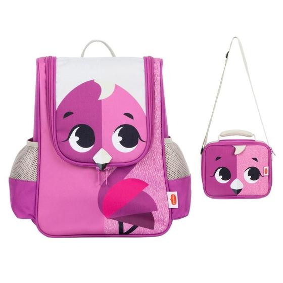 Imagem de Kit Mochila Com Lancheira Tiny Love Infantil Safari Flamingo