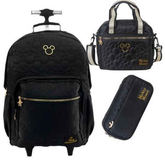 Imagem de Kit Mochila com Rodas Juvenil T Mickey Teen + Lancheira + Estojo Xeryus