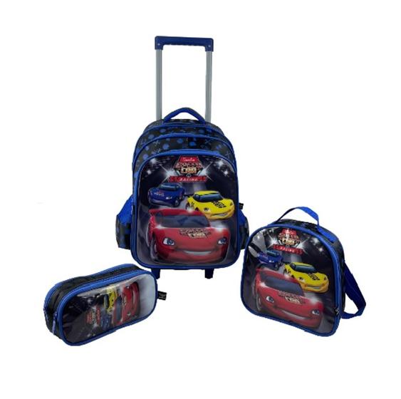 Kit Mochila com Rodas + Lancheira + Estojo Santino Speed Car é boa?
