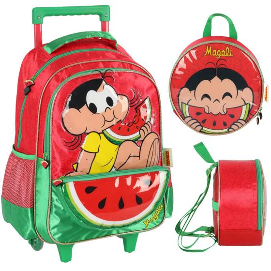 Imagem de Kit Mochila com Rodinha e Lancheira Turma da Mônica Magali - Luxcel